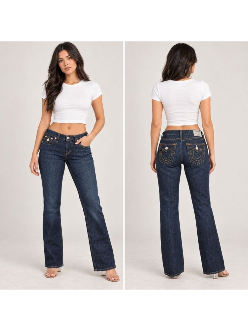 True Religion Women's Mid Rise Bootcut Jeans Size 30 Dark Was NWOT